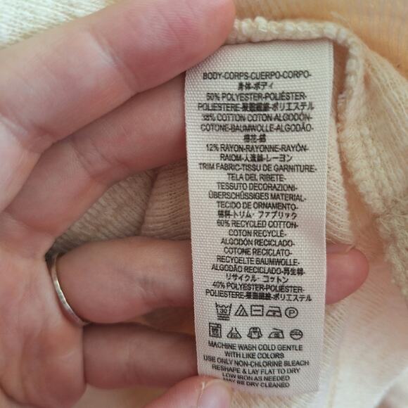 We the Free Ivory Cream Don't Forget Me Knit Blouse Longsleeve 3 Button L - Picture 13 of 15